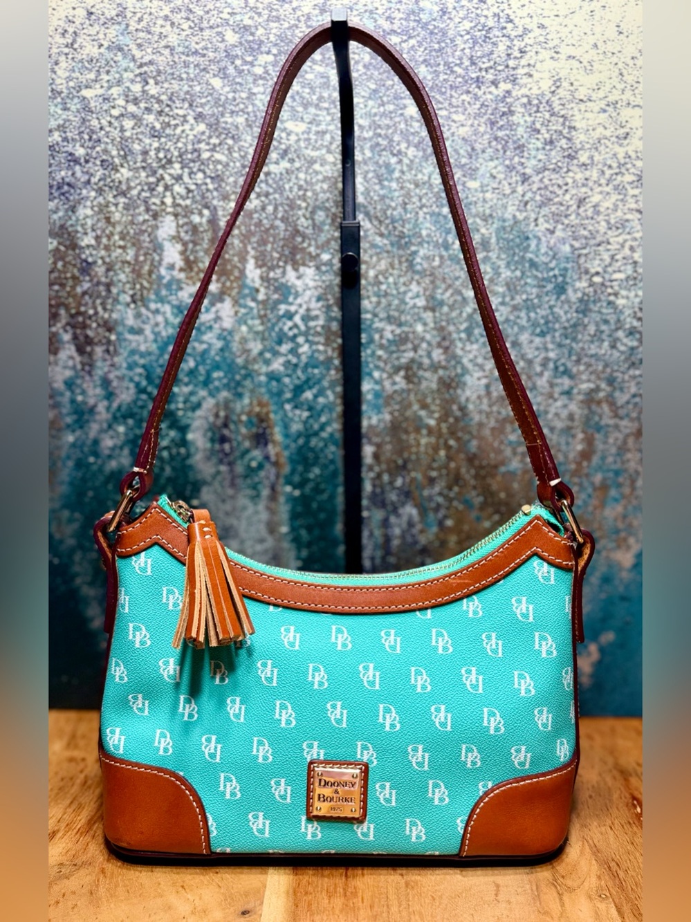 Dooney & Bourke Coastal 2010s Gretta Shoulder Bag Sea Foam Turquoise